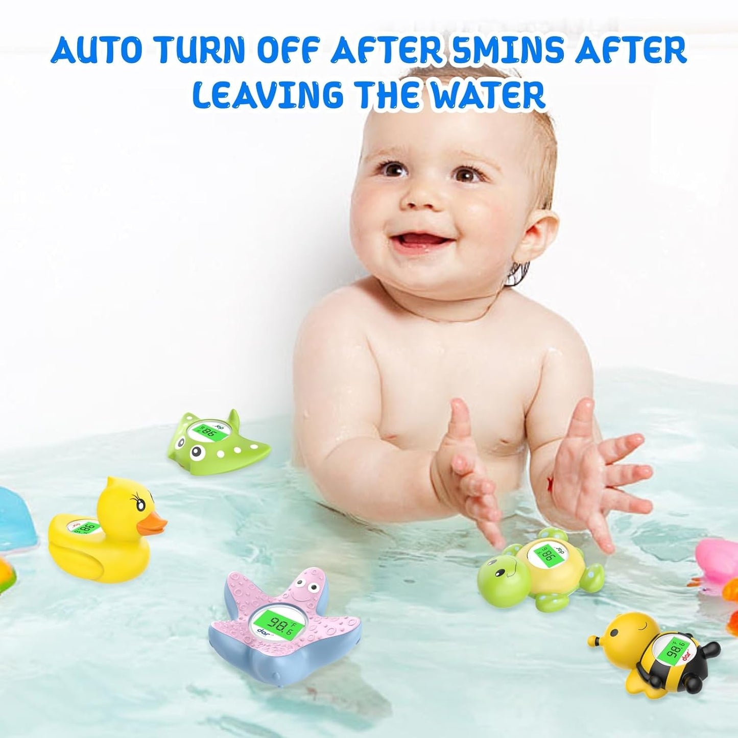 Norvo | AquaSafe Baby Badetermometer – Digital Skjerm med 3 Farger og Temperatur Advarsel