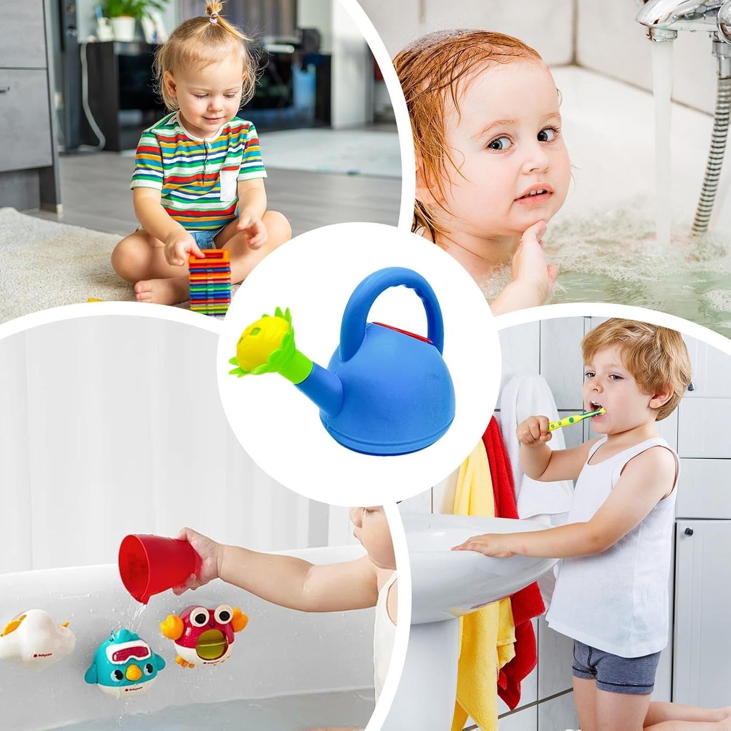 Norvo | Barne vannkanne med blomsemunn – Fargerik plast vannkanne for små gartnere