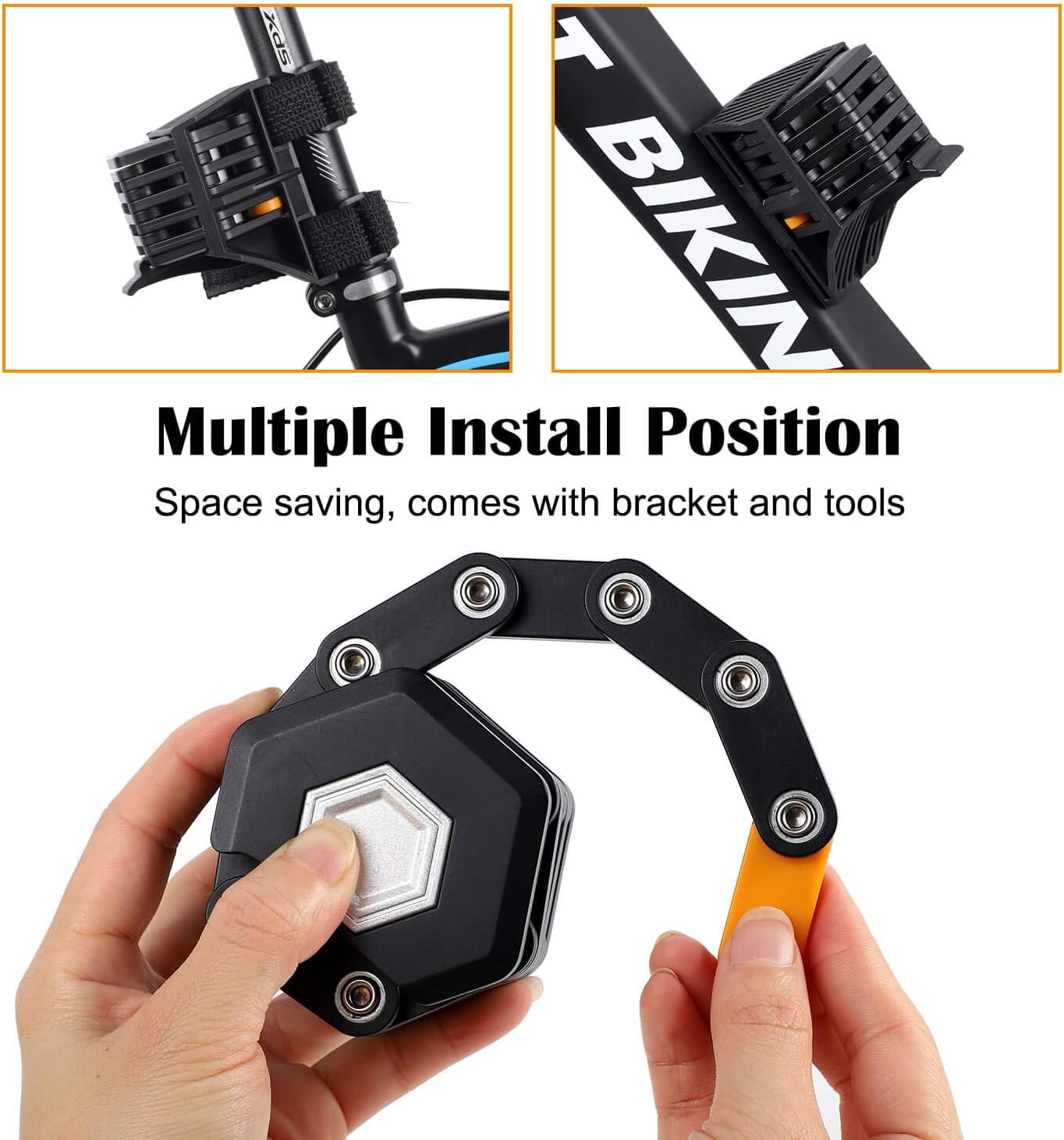 Norvo | SafeRide Sammenleggbar Tung-duty Tyverisikker Sykkellås – Ultra Sterk Sikkerhetskjede