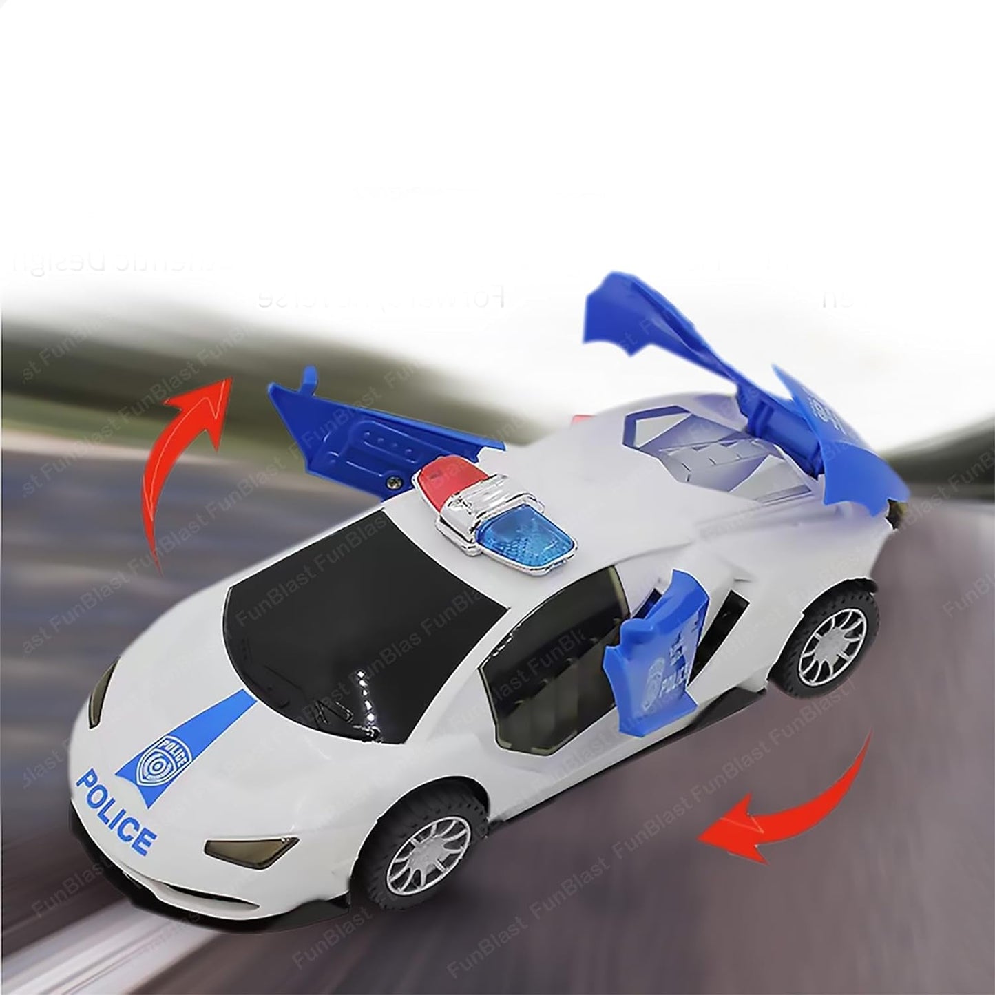 Norvo | SpeedPatrol | Spennende leke moro - Elektrisk politibil med 360° rotasjon, lys og lyd