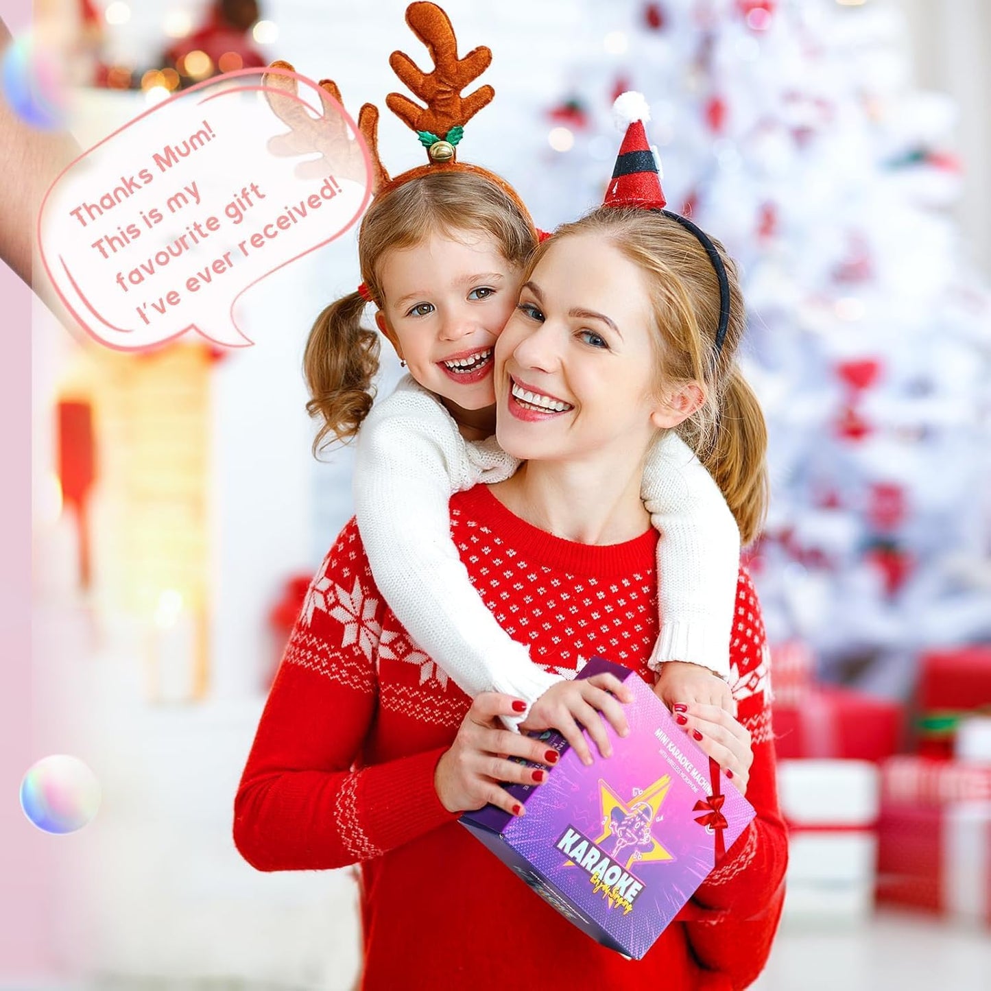 Norvo | Bærbar Mini Karaoke-maskin med Bluetooth-høyttaler og 2 trådløse mikrofoner – Veylo