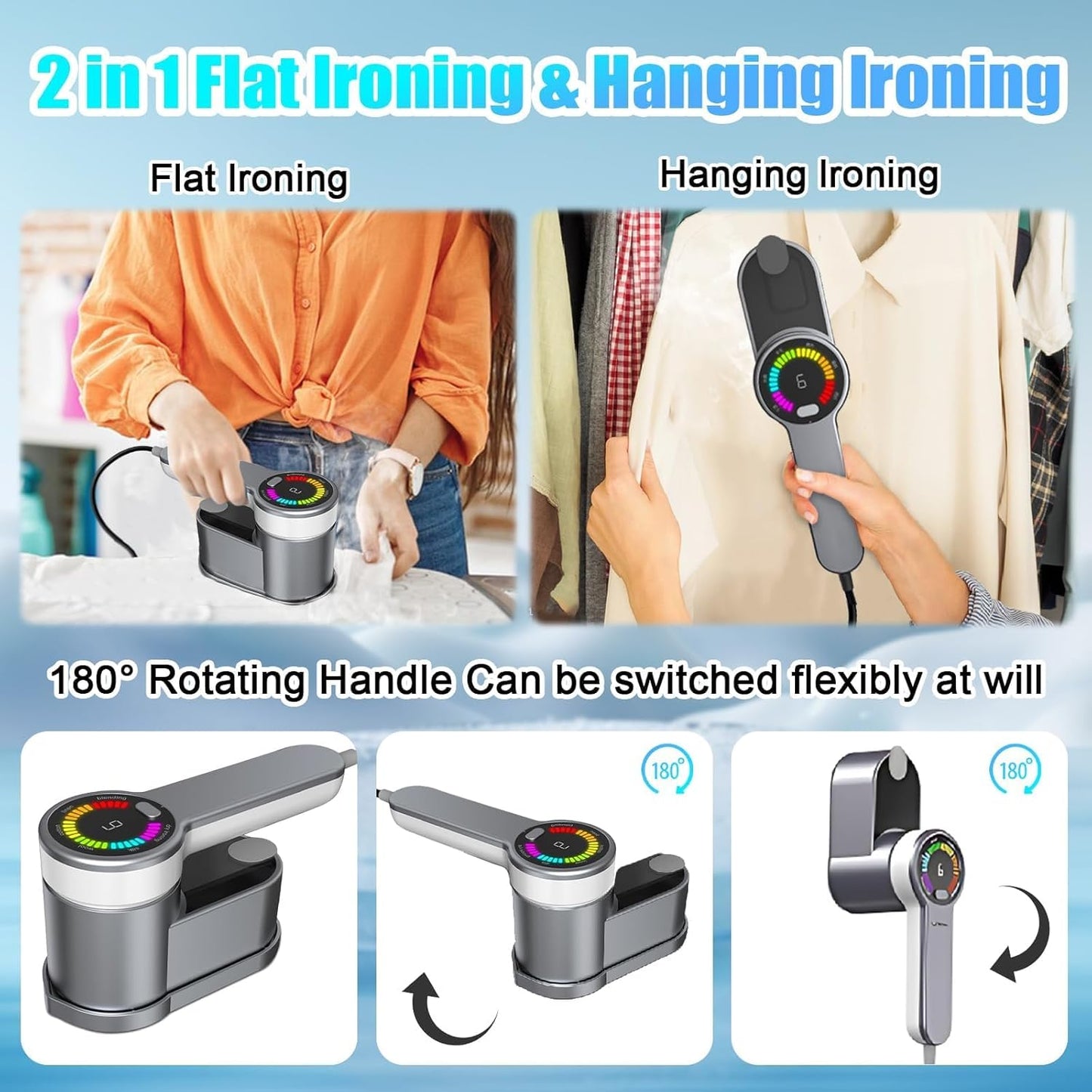 Norvo | Bærbar reise dampjern 1200W med 6 moduser og AU plugg