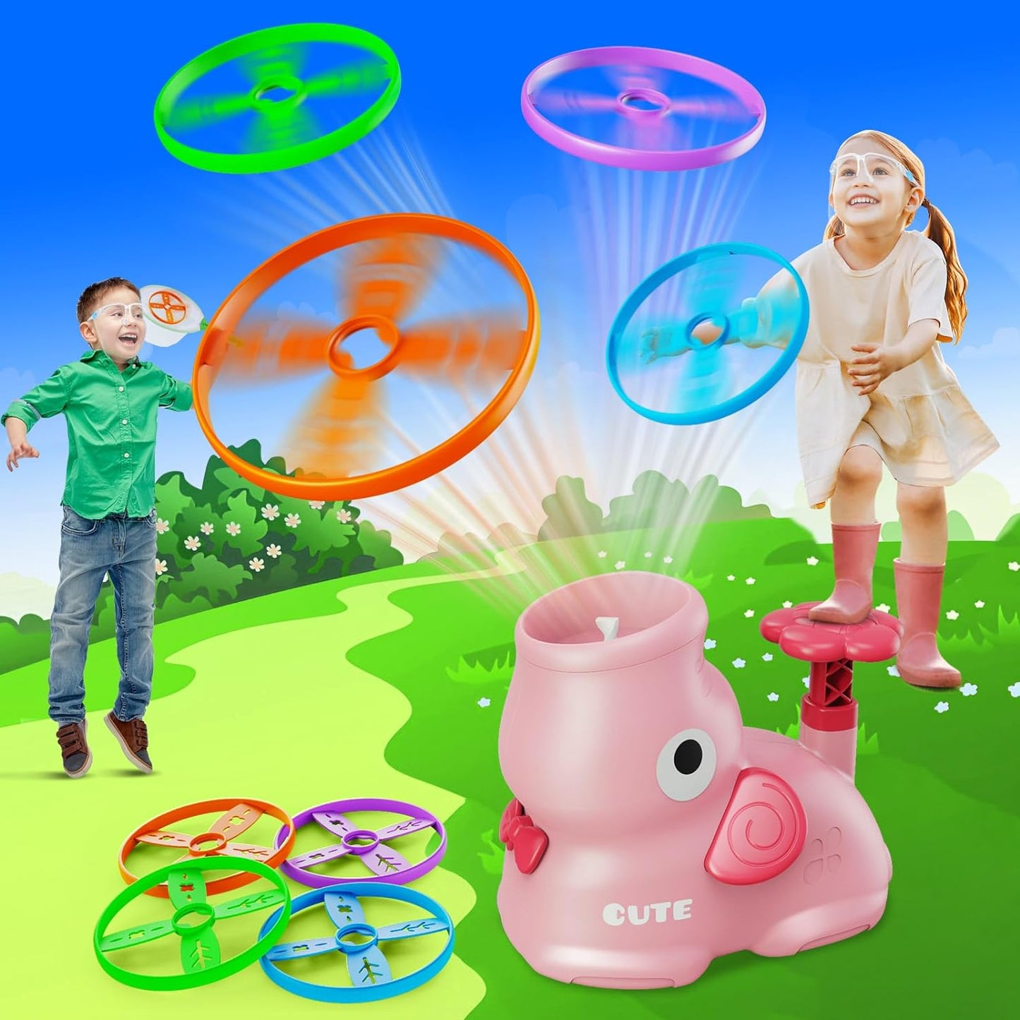 Norvo | AirZoom Launcher | Bring play fun to new heights - Flying Saucer Lekesett