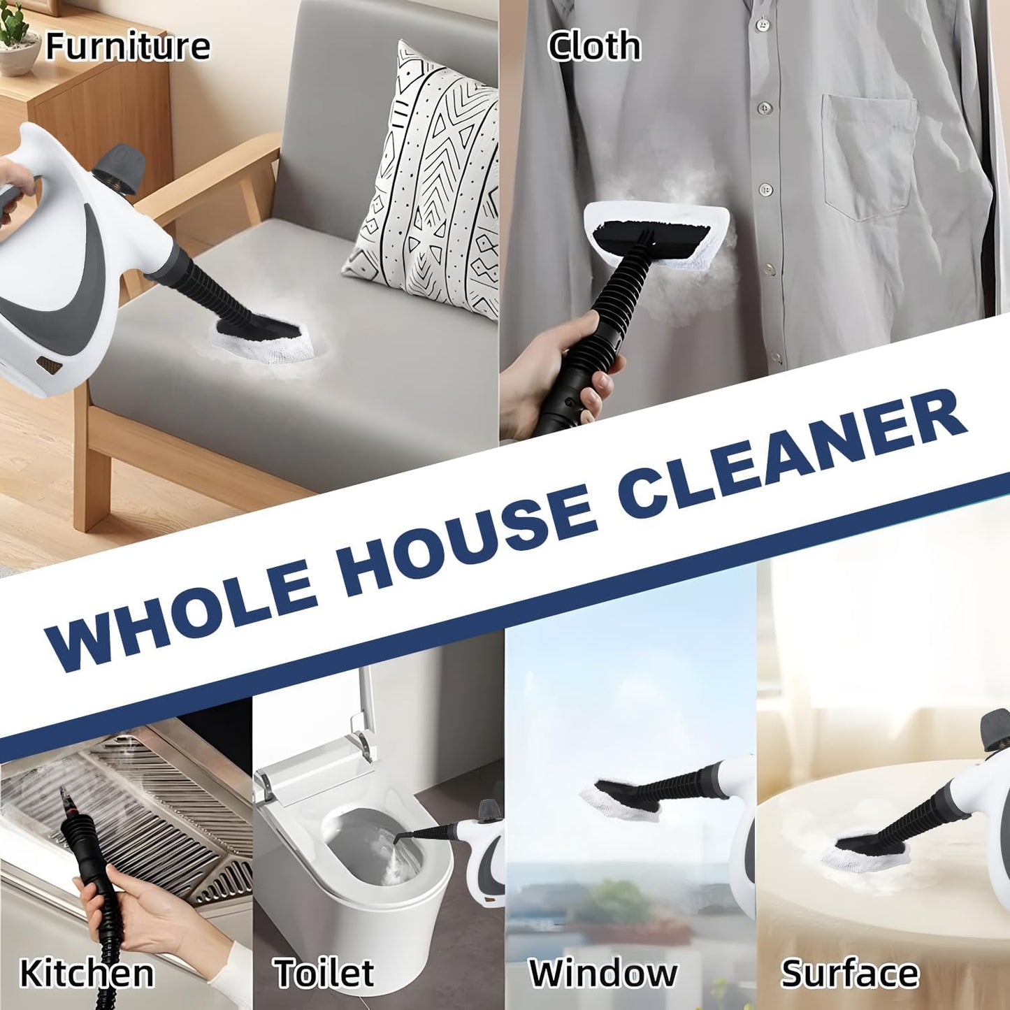 Norvo | Høytrykk håndholdt dampvasker med 9-delt tilbehørsett – Valtira