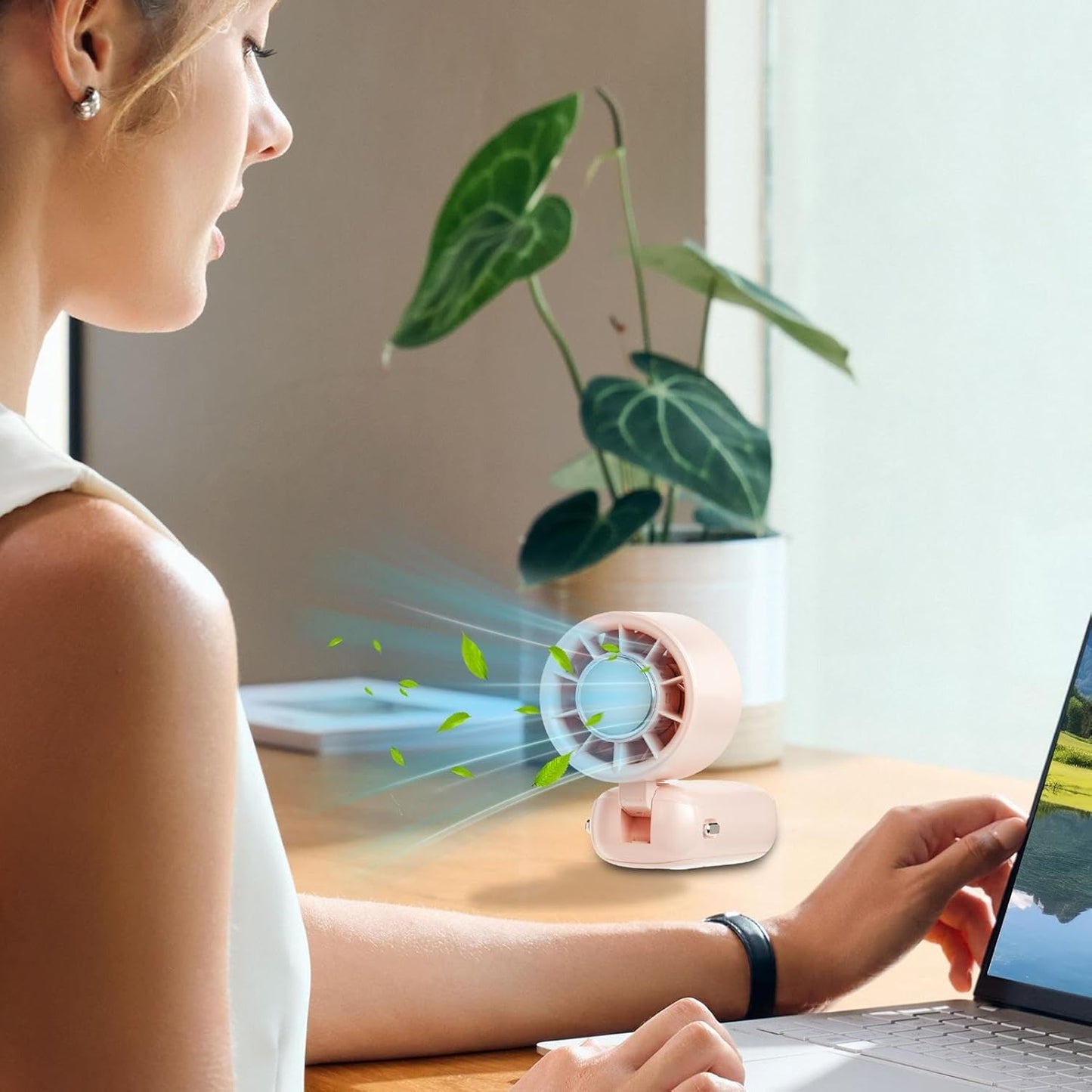 Norvo | Bærbar sammenleggbar håndholdt vifte med LED-skjerm 100 hastigheter