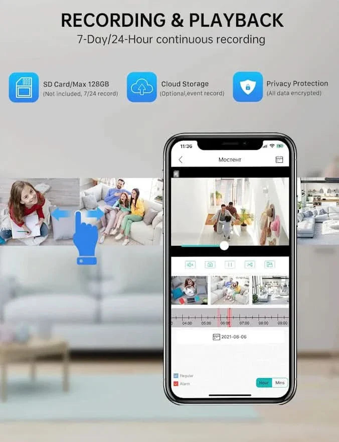 Norvo | 360° Lyspære Sikkerhetskamera med Bevegelsessporing