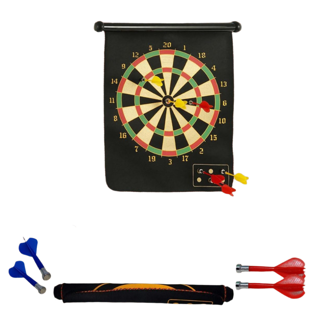 Norvo | Magnetix MagnoDart | Sikker leke moro - Magnetisk dartbrett for barn, tosidig og sammenleggbart