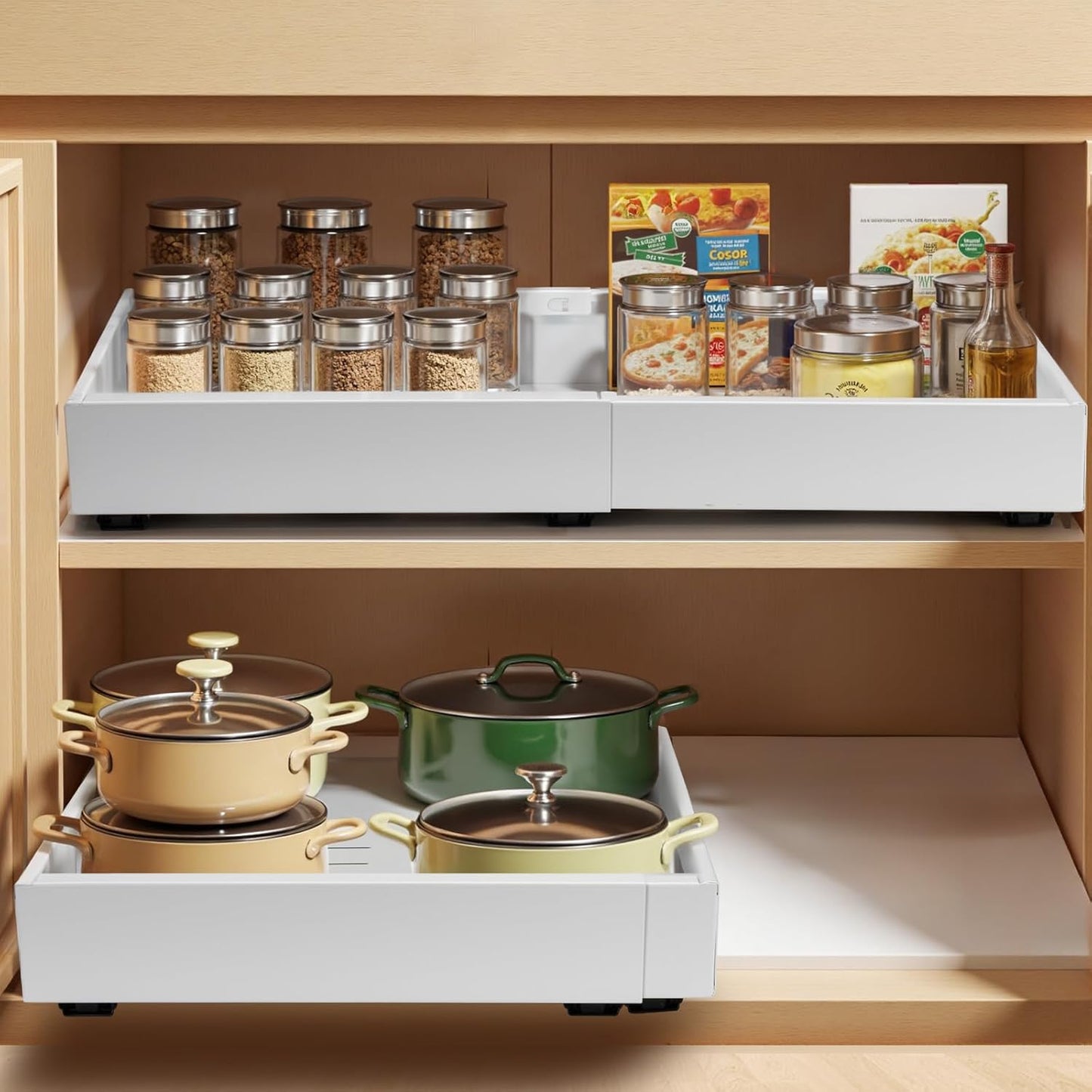 Norvo | 2 Pakke Utrekkbare Kjøkkenskuffer – StoreEase