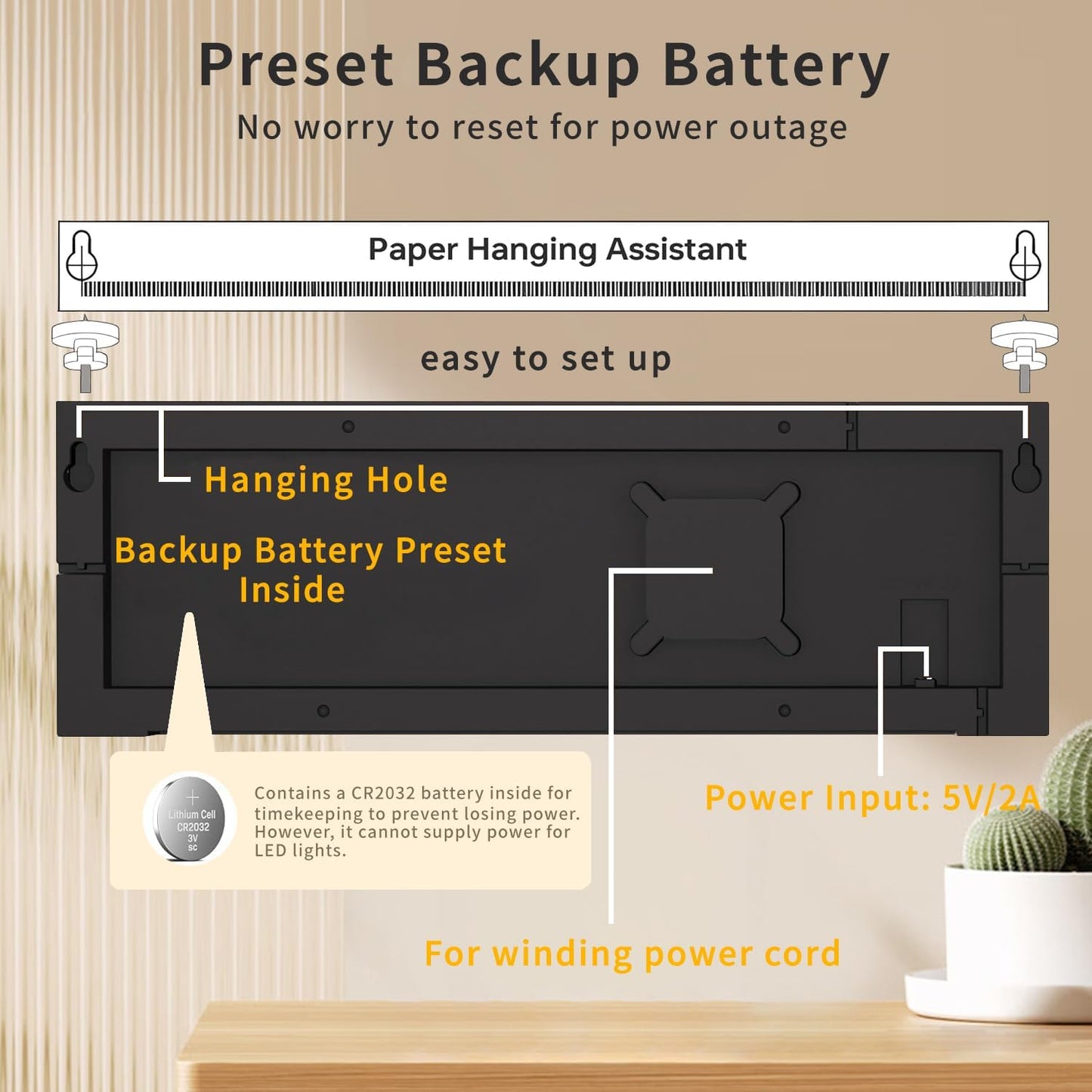 Frendorf | 16-tommers RGB digital vegg- og skrivebordsvekkerklokke med fjernkontroll – Lumeris