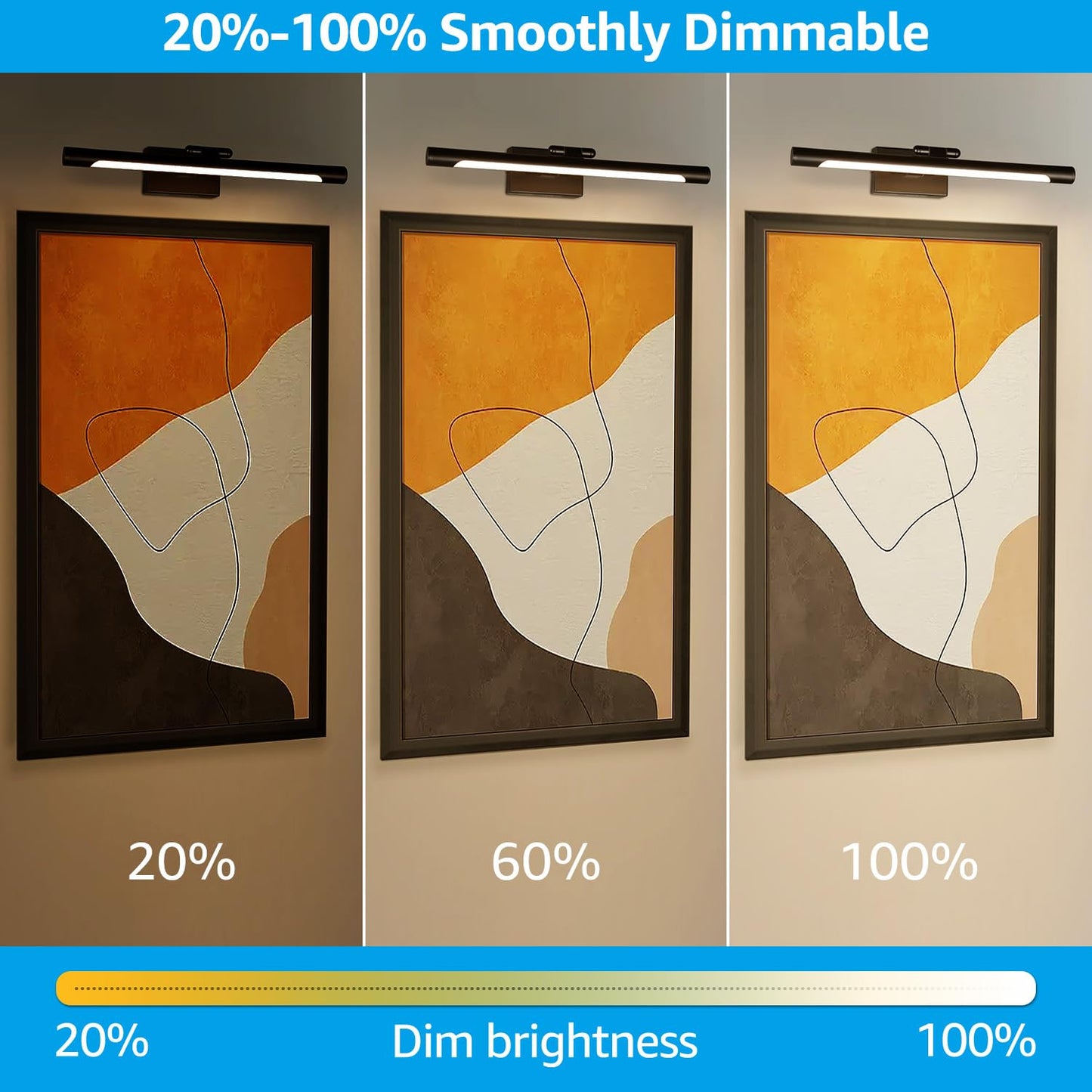 Norvo | Leonlite Dimbar Led Bilderlys, 3Cct, Cri90, Metall, Veggkunst, Svart, Et