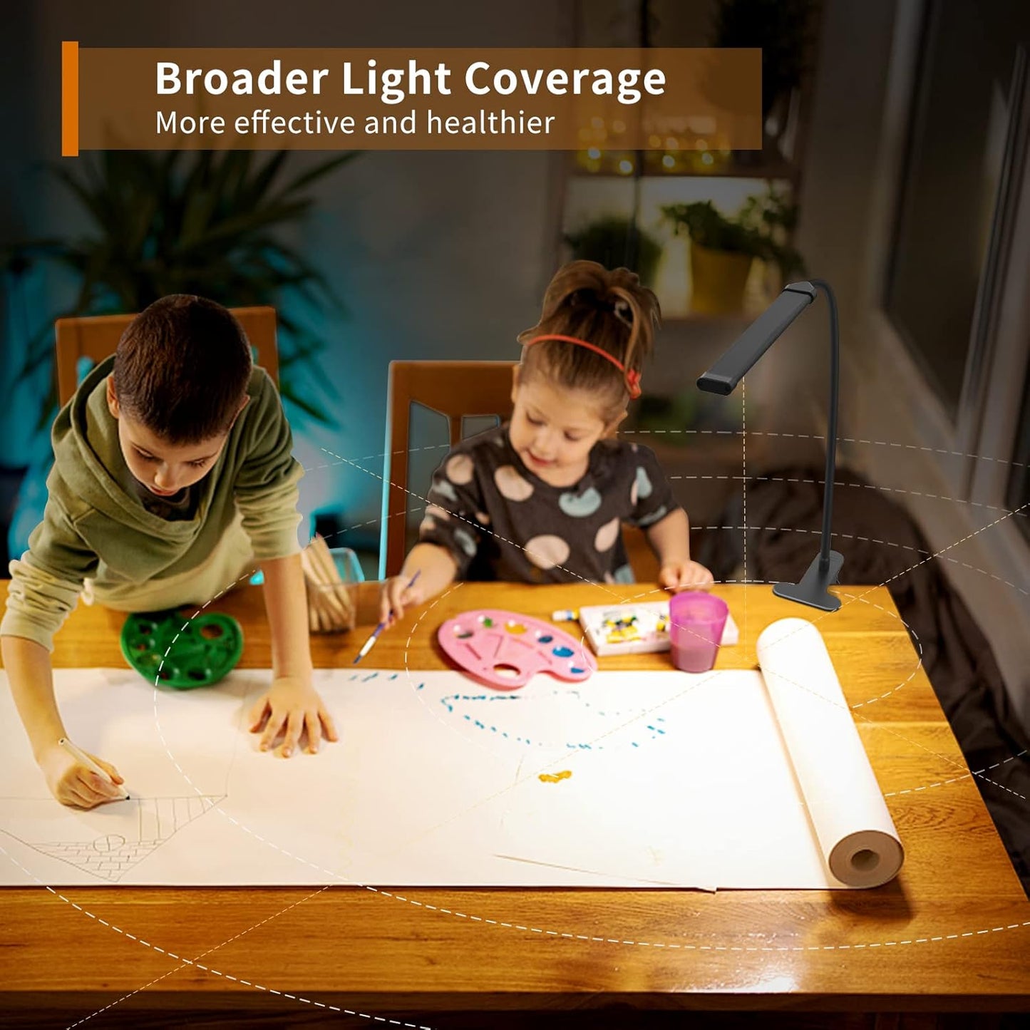 Frendorf | 77 LED Skrivebord Klemme Lampe med USB Strøm & Fleksibel Gåsnek – Serava