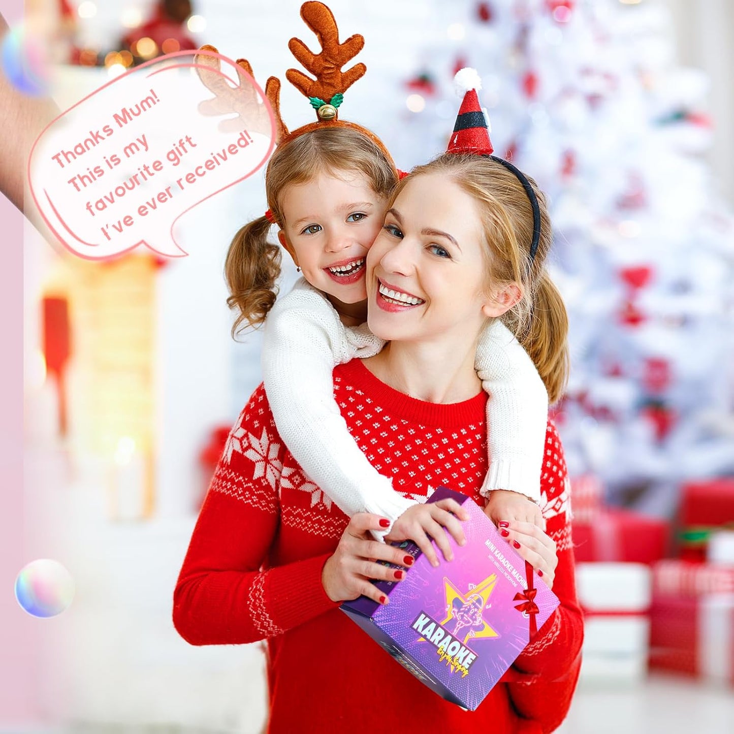 Norvo | Bærbar Mini Karaoke-maskin med Bluetooth-høyttaler og 2 trådløse mikrofoner – Veylo