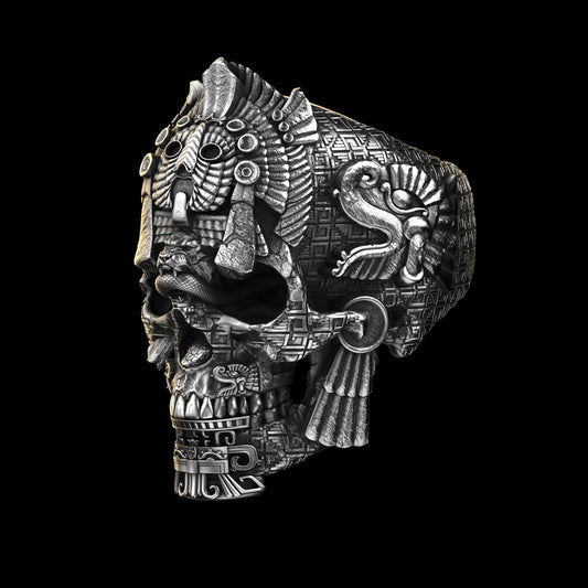 Norvo | Sølv svart skull ring