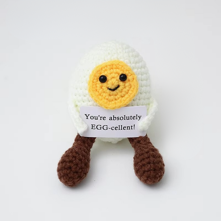 Norvo | Charming Handmade Crocheted Hedgehog Doll with Positive Affirmation Card