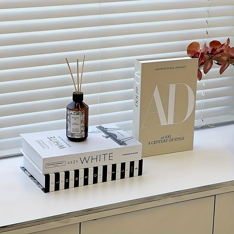 ChicDecor - Sett med 3 elegante bøker for interiørstil Norvo