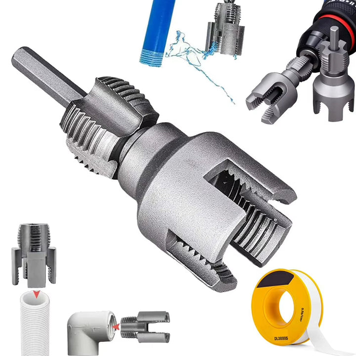 Norvo | Pipe Thread Reamer & Edge Cutter Drill Attachment Tool