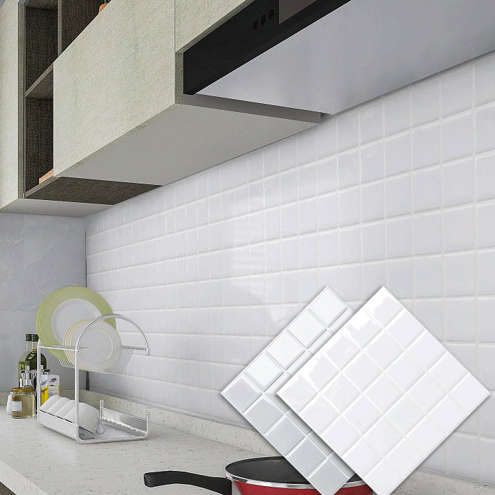 Norvo | Hvit Mosaic Peel & Stick Flis Vanntett Kjøkken Backsplash Tapet