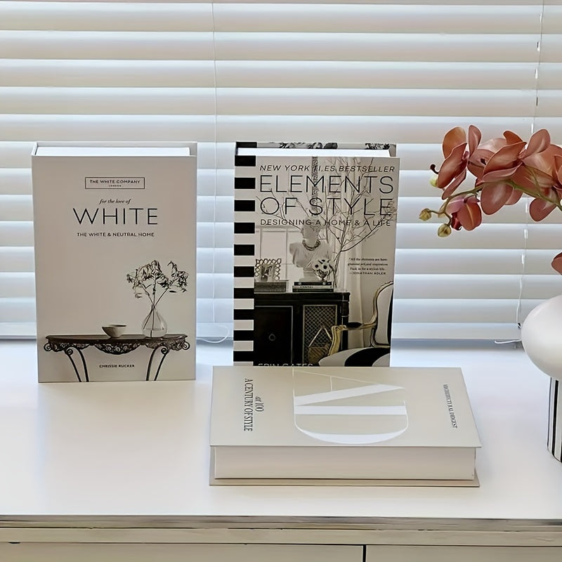 ChicDecor - Sett med 3 elegante bøker for interiørstil Norvo