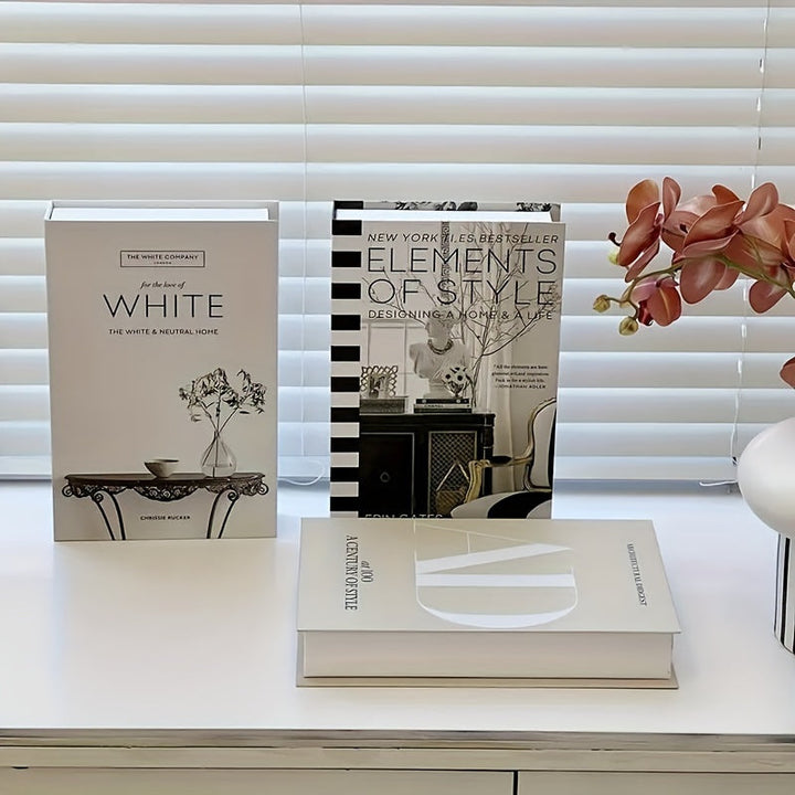 ChicDecor - Sett med 3 elegante bøker for interiørstil Norvo