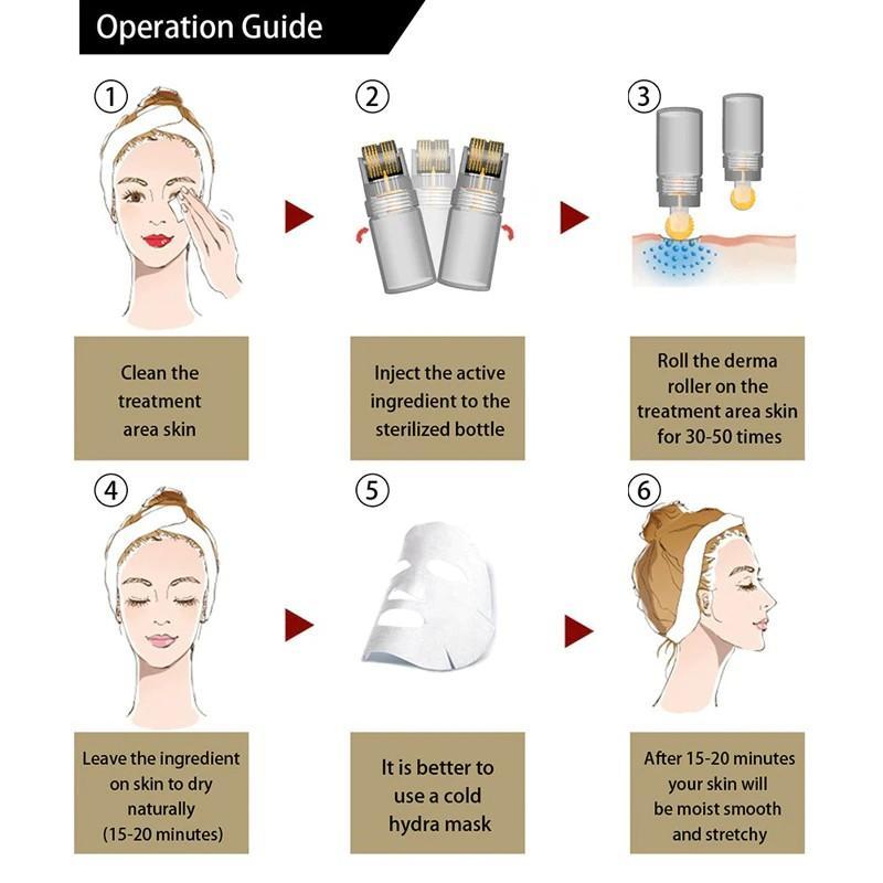 Norvo | Automatisk Mikroneedle Derma Roller Derma-roller -0.25mm Titanium Mikronål Hudpleiesystem