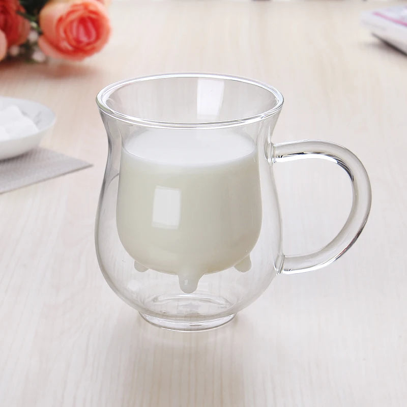 Norvo | Cow Dobbel Lag Glass Krus