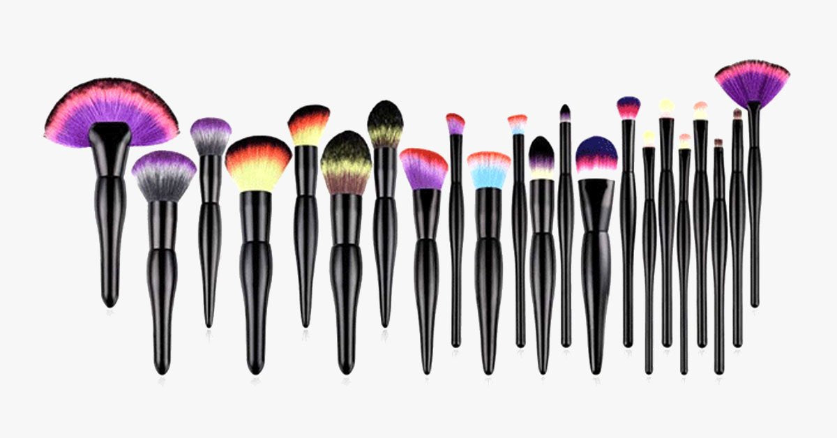 Norvo | Midnight Rainbow Makeup Brush Set of 22 - Legg til et sprut av farge til sminkebordet ditt