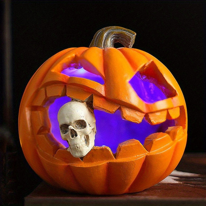 Norvo | Spooky Realistic Jack O'Lantern Halloween Dekorasjon | Hodeskalle Rekvisitt