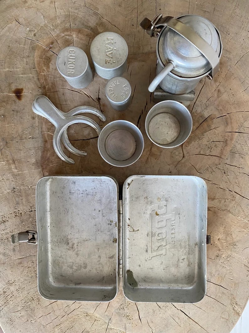 Norvo | Bærbar Kaffe Bryggesett | Kompakt Reise Espresso Maskin | Vintage Stil