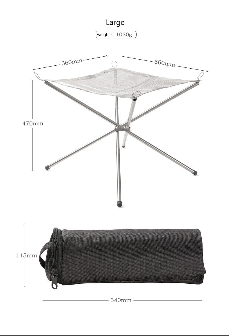 Norvo | Bærbar peis | Sammenleggbar rustfritt stål-design | Lett utendørs campingovn