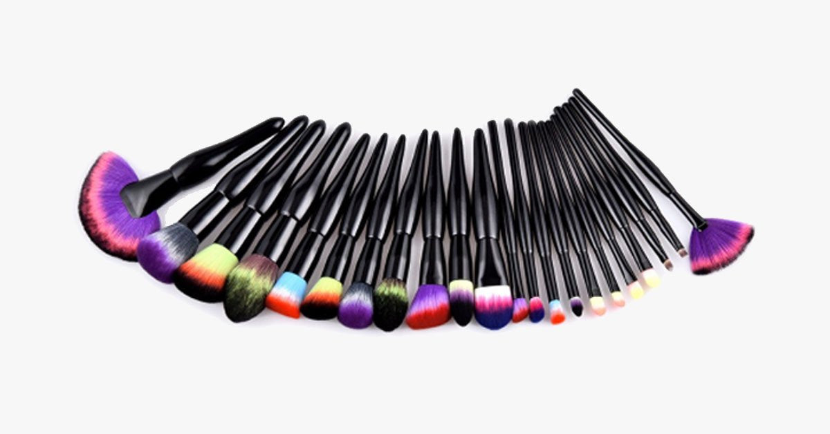 Norvo | Midnight Rainbow Makeup Brush Set of 22 - Legg til et sprut av farge til sminkebordet ditt