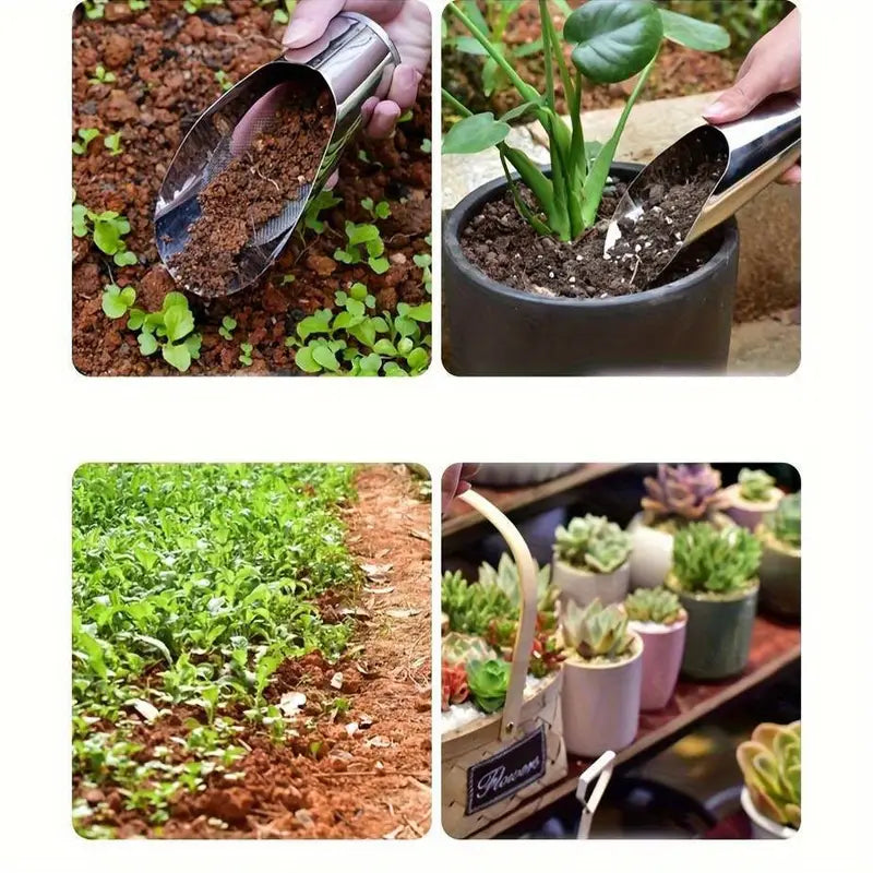 Norvo | Rustfritt Stål Scoop for Pottemuld – Robust Plantescoop for Hage og Balkong