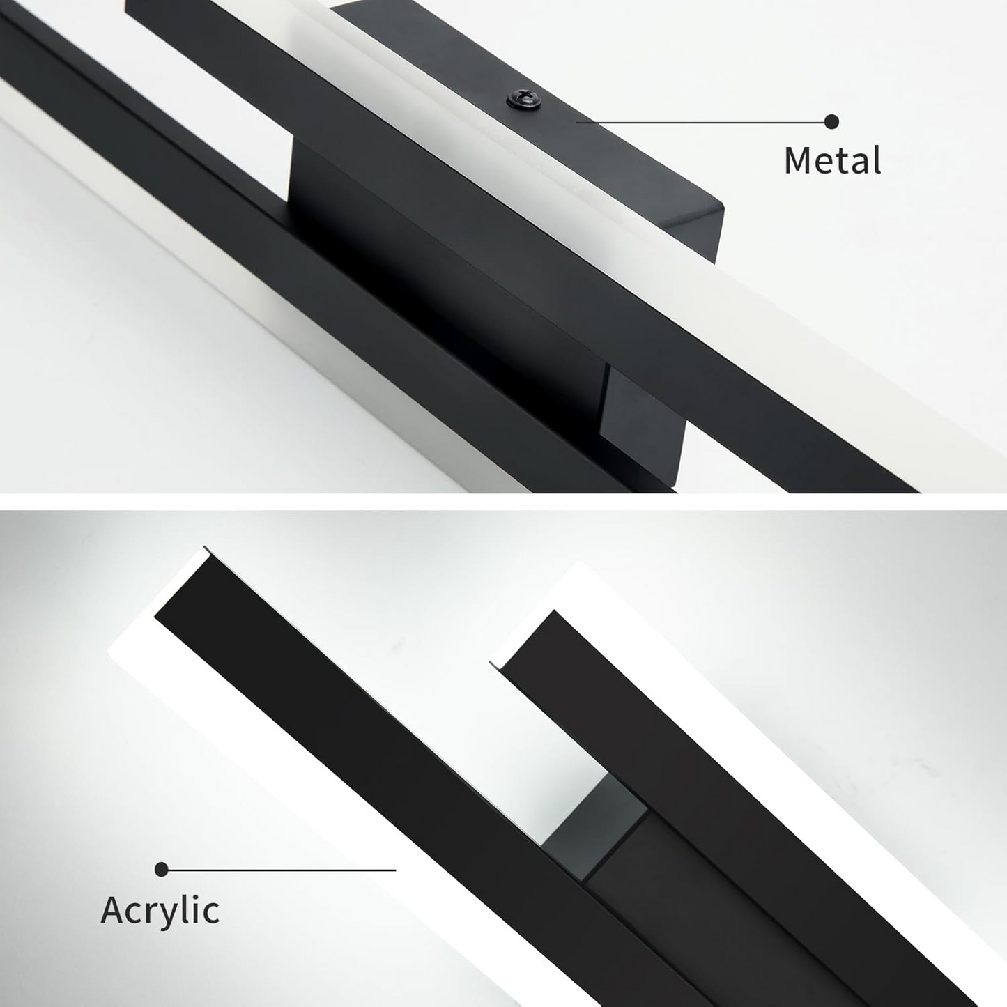 Norvo | LED Vegglampe Akryl Metall Vegglampe Belysningsarmatur
