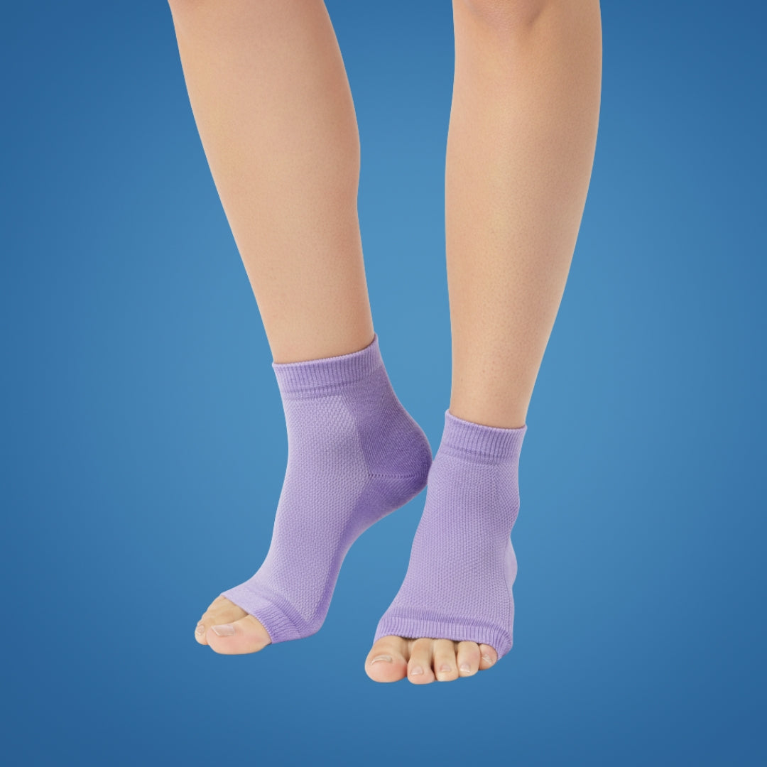 Fuktighetsgivende gelfôr – Polstret åpen tå – Myker sprekker i hælene over natten – For fotlindring Comfort Norvo