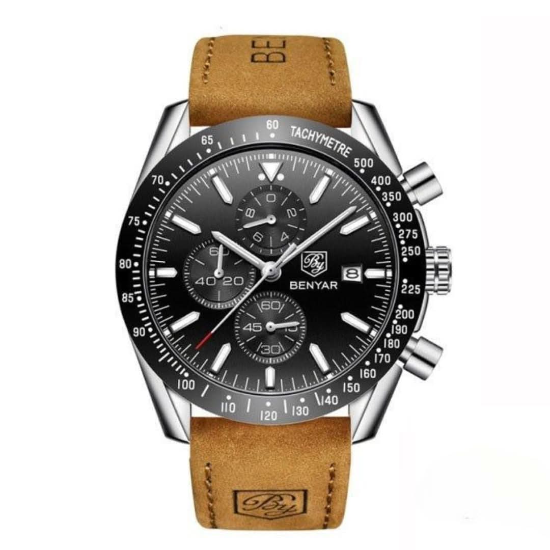 Norvo | Herres vannavstøtende kvartsur med lærrem