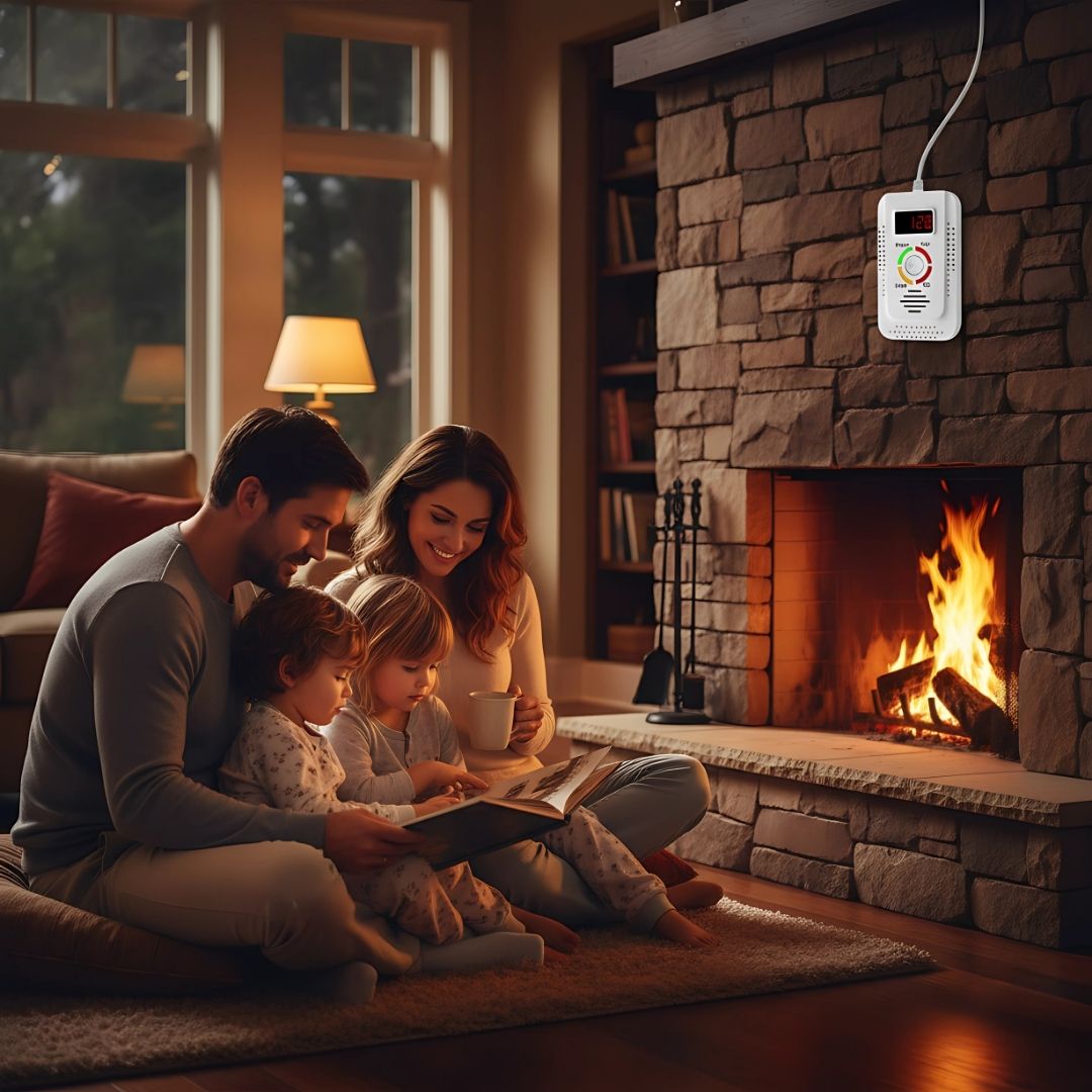 Digital Display – 85dB Høyt Alarm – Hjemmesikkerhetsenhet – Tidlig Varsel Beskyttelse for Familie Norvo