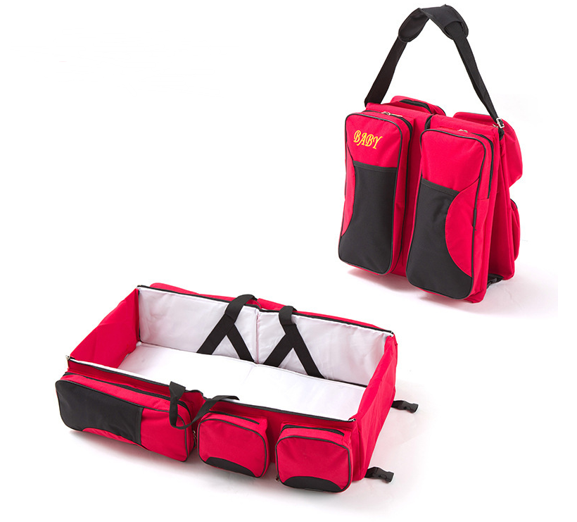 Norvo | Praktisk Baby Reisemadrass med Oppbevaringslommer – Sammenleggbar Baby Seng