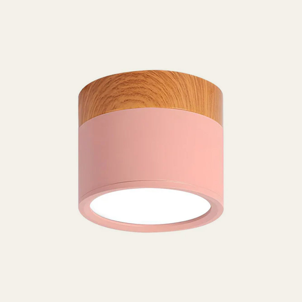 Norvo | Taklampe med rosa flush trefinish