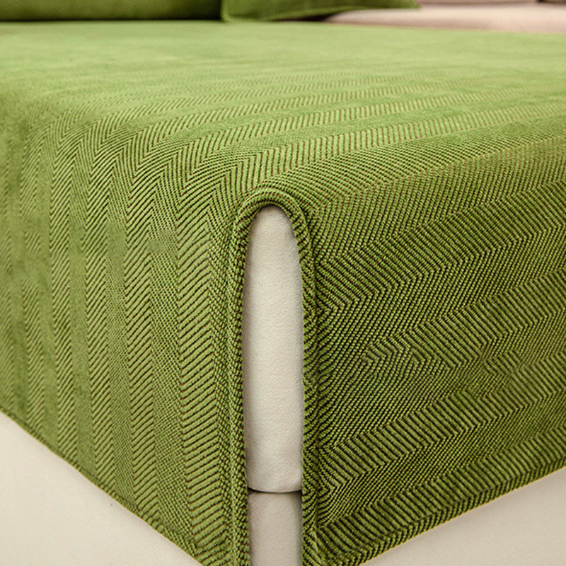 Norvo | Bølget Sjekk Chenille Stoff Møbelbeskytter Sofa trekk