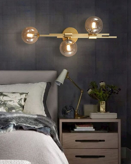 Norvo | 3 Hode Glass Ball Vegglampe - Amber