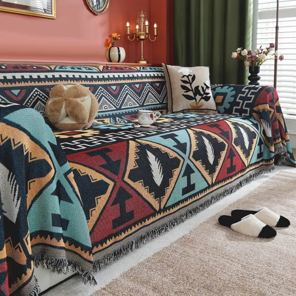 Norvo | Aztec Geometrisk Mønster Sofa Dekken