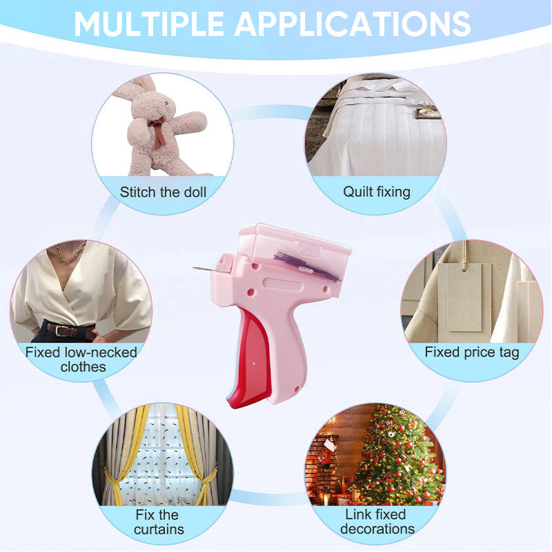 Norvo | Mini Etikettpistol med Oppbevaringsboks - Kompakt Design, Fint Nålsett, Inneholder Mer Enn 2000 Etiketter, Egnet for Klær og Stoffetiketter