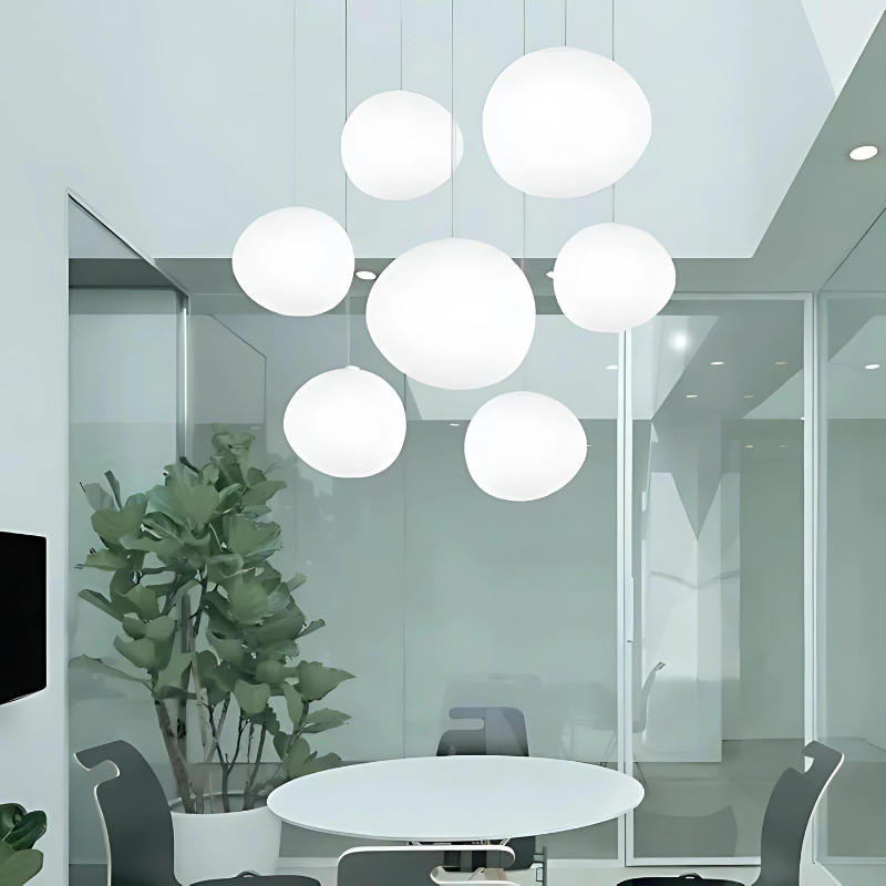 Norvo | GloStone | Elegant Glass Pebble Pendant Light