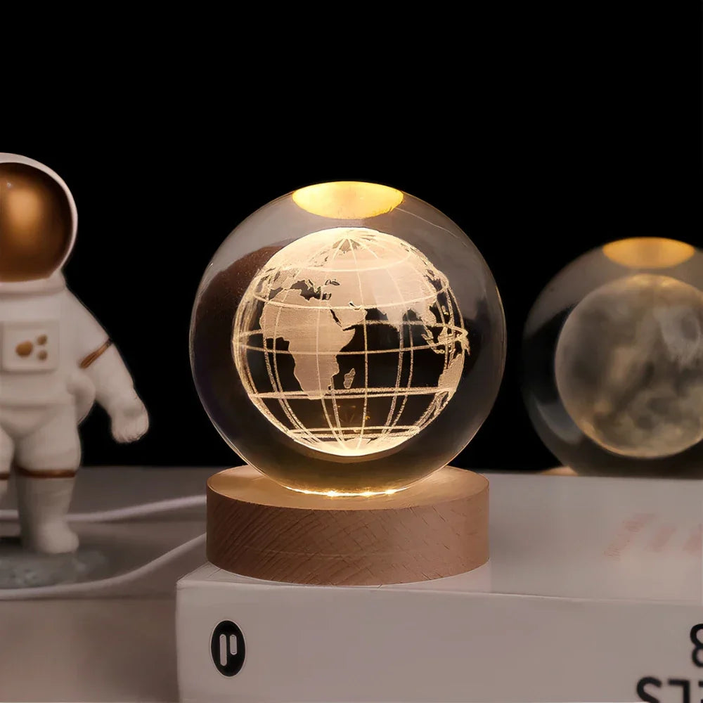 Norvo | LED Nattlys med 3D Krystallkule