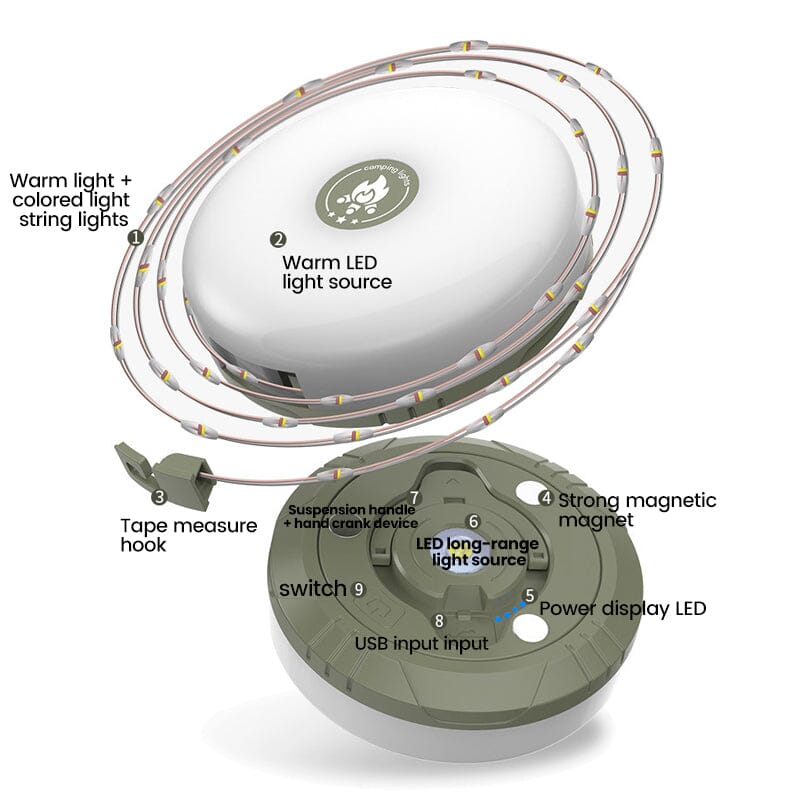 Norvo | Utendørs Vanntett Bærbar Sammenleggbar Lyskilde