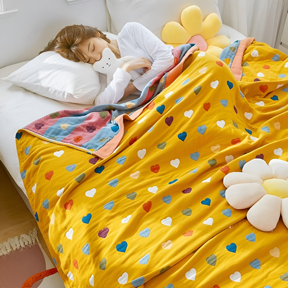 Norvo | Uformelle Hjerter Reversibel Bomullspledd