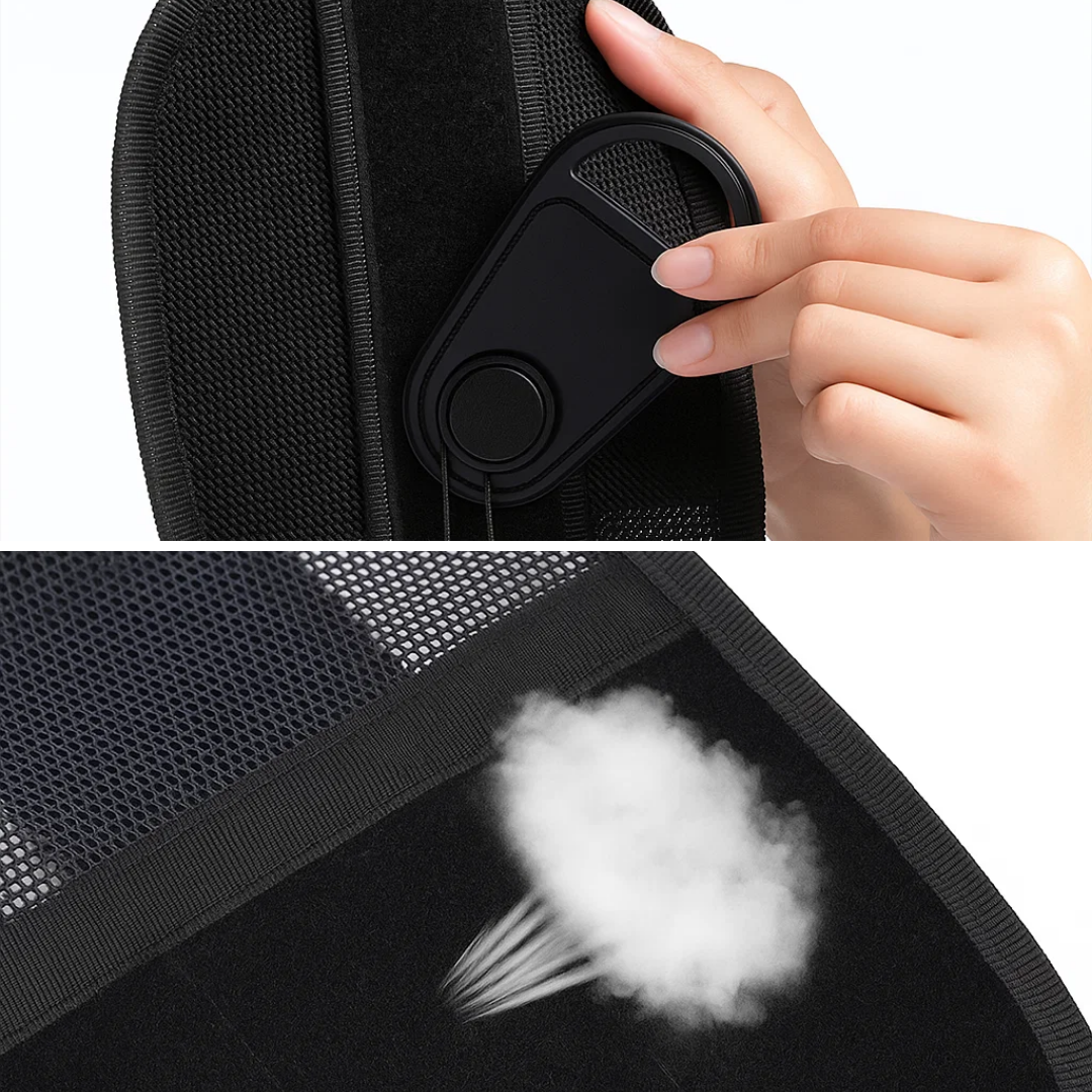 Lindring av korsryggsmerter – Pustende mesh og justerbar passform – Forbedrer holdning for kontor og hverdagskomfort Norvo