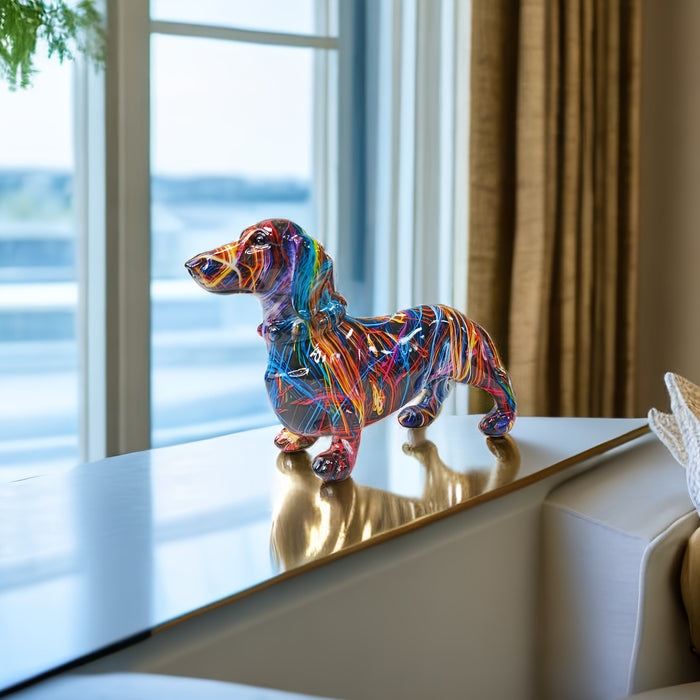 Norvo | Dachsund Glede – Fargerik Dachsund Ornament for en Lekfull Touch hjemme