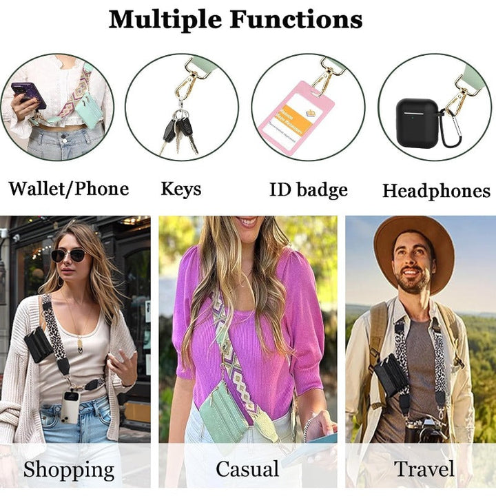 Norvo | Stilig Crossbody Telefon Lanyard med Avtakbar Mini Lommebok