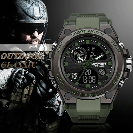 Norvo | Sporty Dual-Display Mode Multifunctional Waterproof Luminous Men's Wristwatch