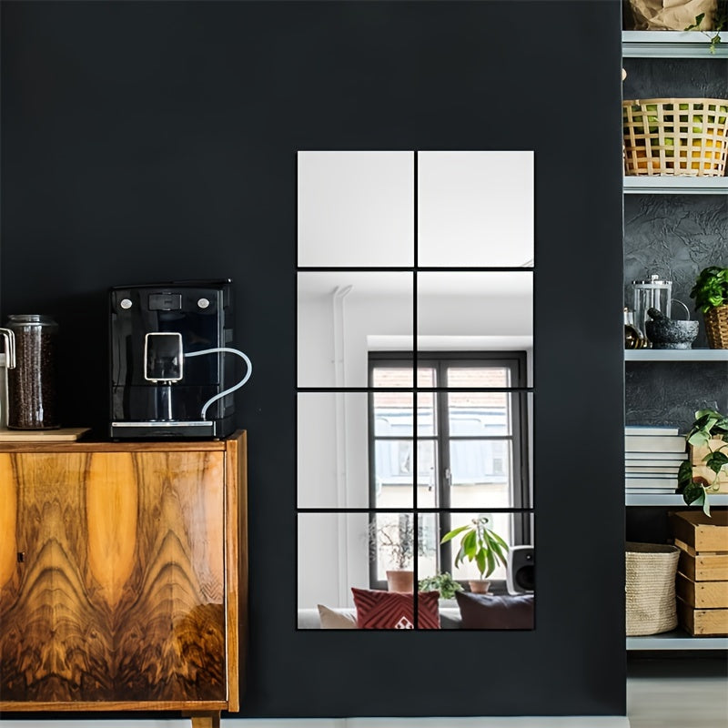 Norvo | EleganceTiles - 8 stilfulle selvklebende speiltakk for hjemmeinnredning